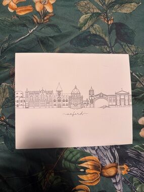 Oxford Skyline Art Print - White and black 8x10